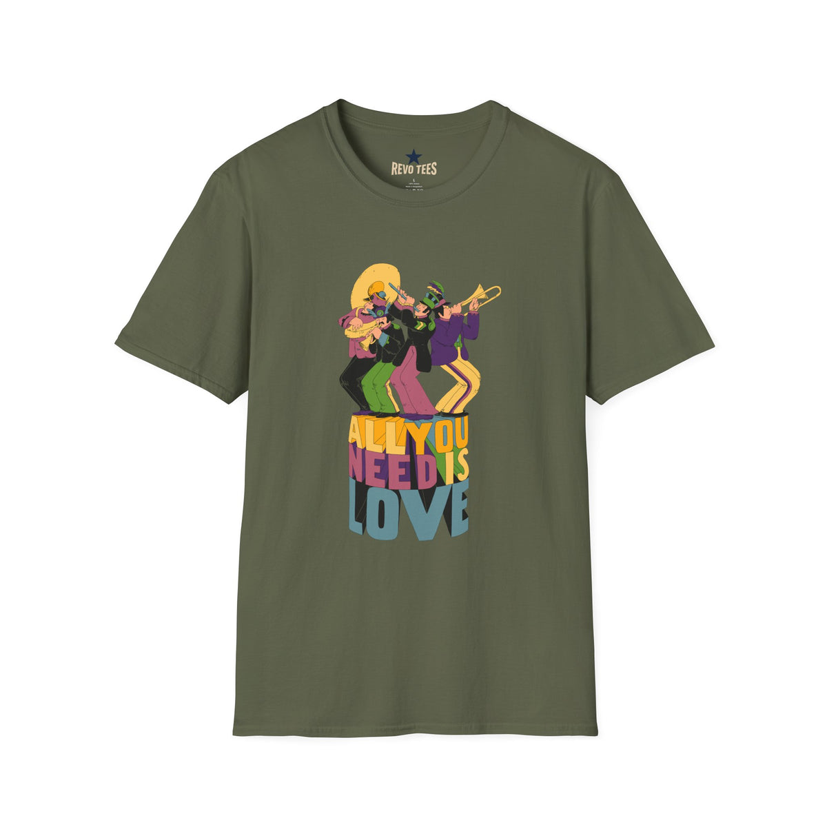 Revotees Retro Jazz Band All You Need Is Love Graphic T-Shirt - alternate view 6