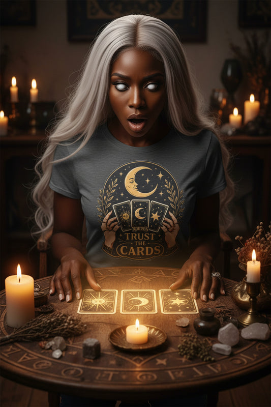 REVOTEES Tarot Tee — "Trust the Cards" Women's Spiritual Graphic T-Shirt