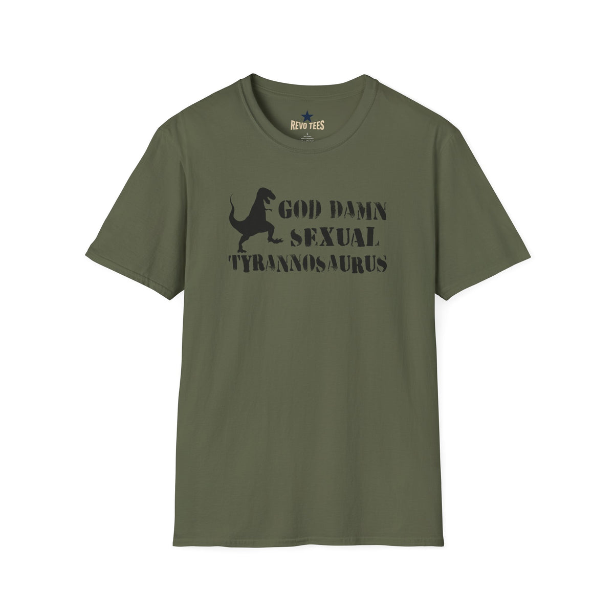 Revotees God Damn Sexual Tyrannosaurus Funny Dino Graphic T-Shirt - alternate view 5
