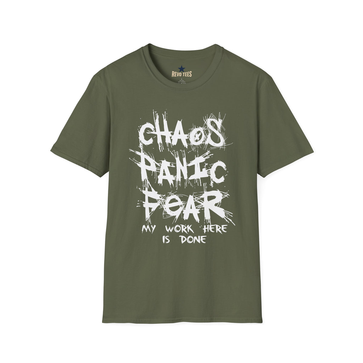 Revotees Chaos Panic Fear Unisex Softstyle T-Shirt - alternate view 5