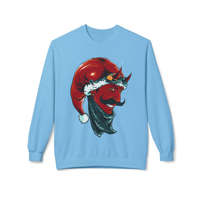 Devil Santa — Vintage Holiday Demon Graphic Crewneck Sweatshirt
