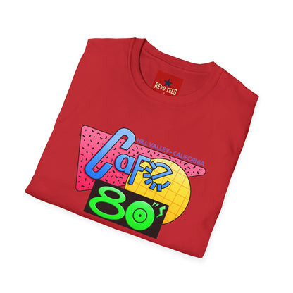 Retro 80s Cafe T-Shirt — Vintage Memphis-Style Neon Graphic Tee
