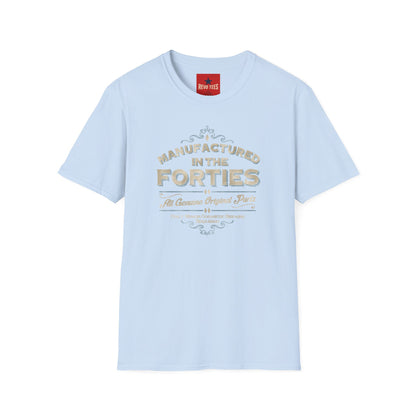 Manufactured in the Forties Vintage T-Shirt — 'Manufactured in the Forties' Retro Birthday Tee
