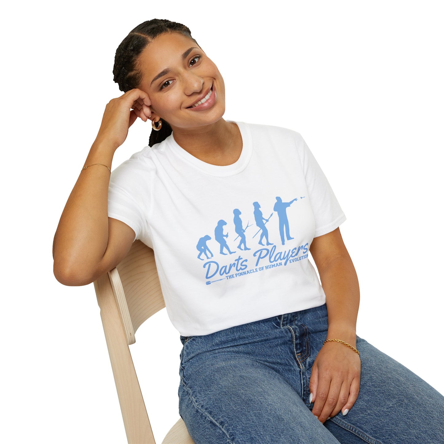 Darts Players Evolution T-Shirt — Funny Darting Evolution Graphic Tee for Players & Fans