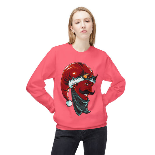 Devil Santa — Vintage Holiday Demon Graphic Crewneck Sweatshirt