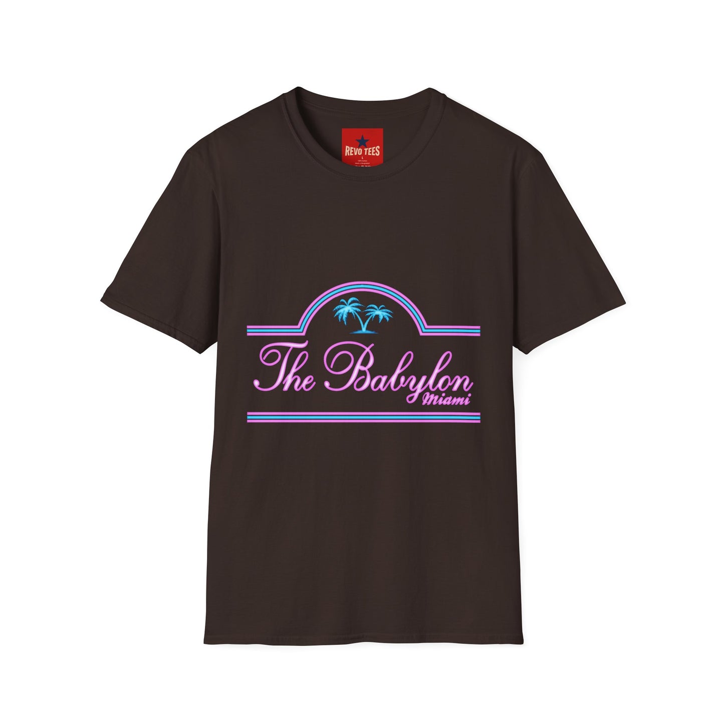 The Babylon Miami T-Shirt — Retro Neon Palm Beach Tee