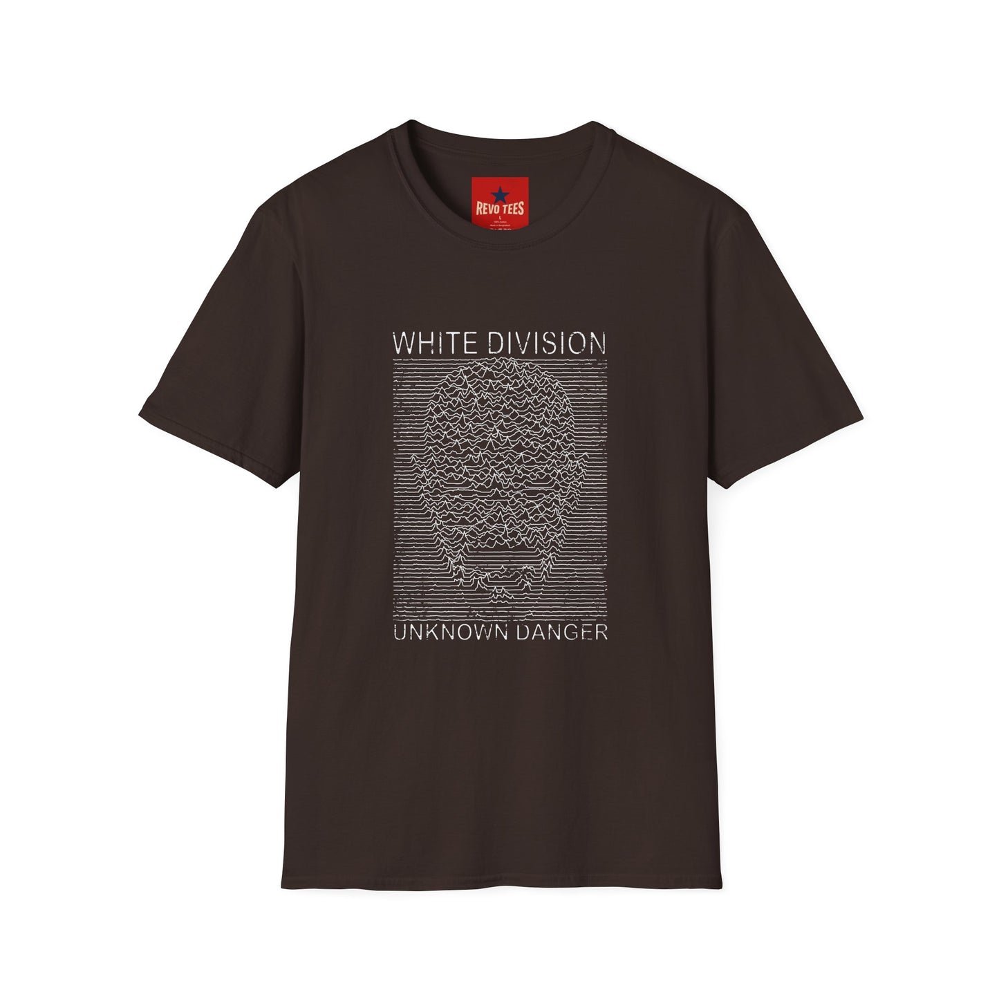 White Division Graphic T‑Shirt — Unknown Danger Retro Wave Design