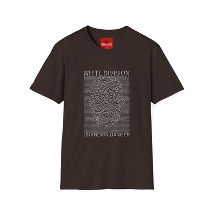 White Division Graphic T‑Shirt — Unknown Danger Retro Wave Design