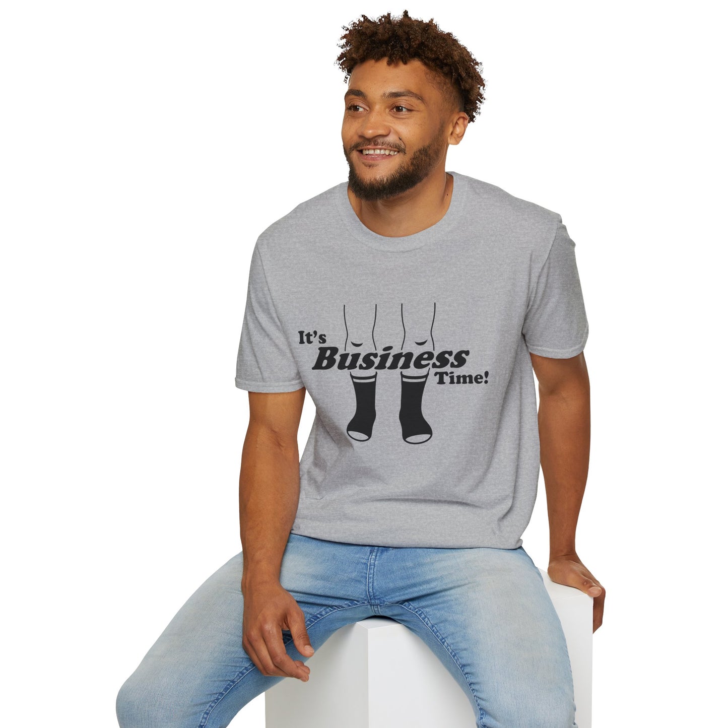 It's Business Time T-Shirt — Funny Retro Socks Graphic Tee for Work-From-Home & Casual Wear