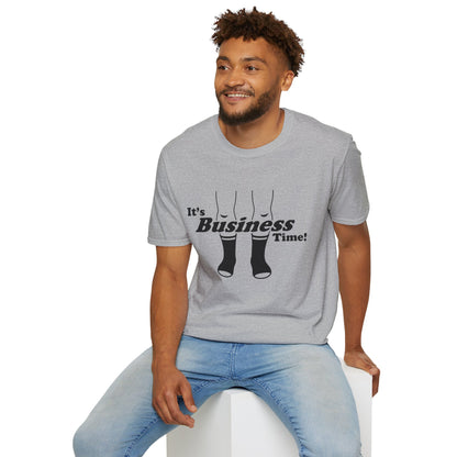It's Business Time T-Shirt — Funny Retro Socks Graphic Tee for Work-From-Home & Casual Wear