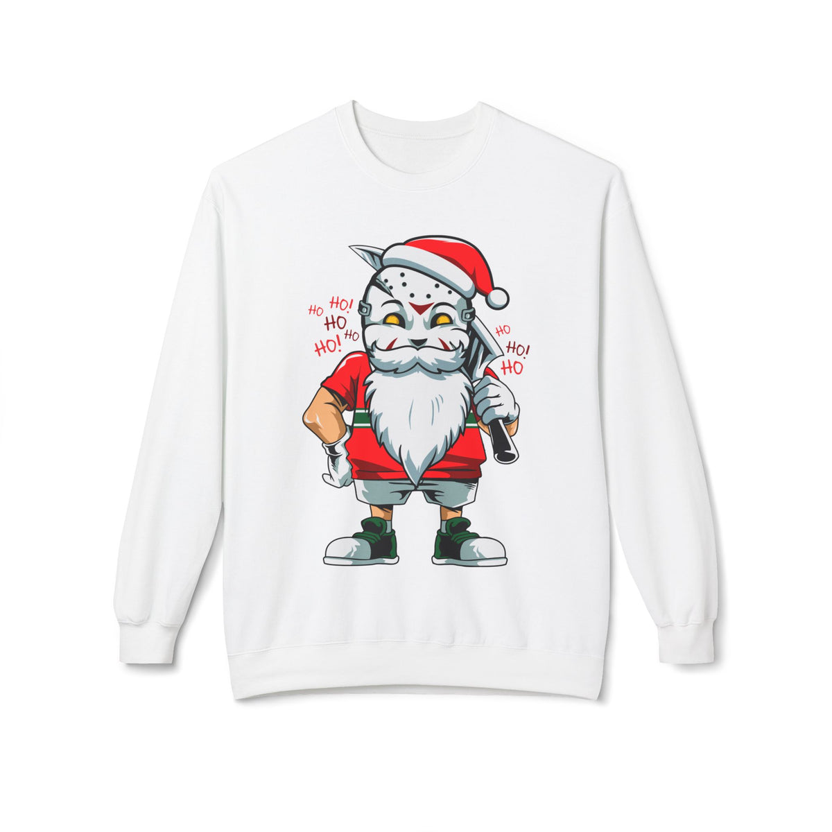 Santa Skull — Edgy Christmas Graphic Crewneck Sweatshirt