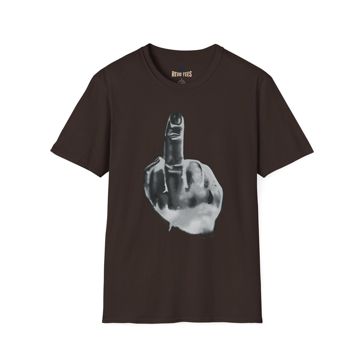 Revotees Graphic Grayscale Middle Finger Design T-Shirt - alternate view 5