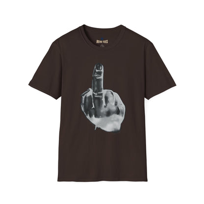 Revotees Graphic Grayscale Middle Finger Design T-Shirt - alternate view 5