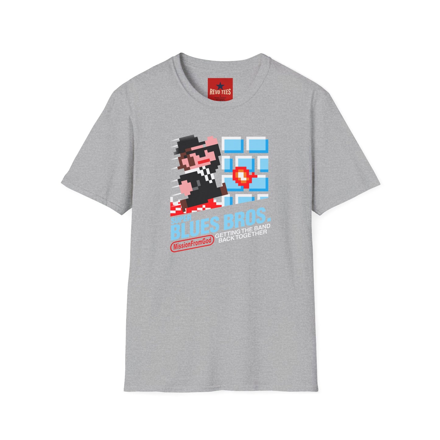 Retro Pixel Blues Bros. T-Shirt — 8‑Bit Gamer Graphic Tee