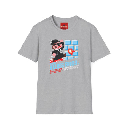Retro Pixel Blues Bros. T-Shirt — 8‑Bit Gamer Graphic Tee