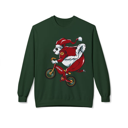 Santa Bear BMX Sweatshirt — Funny Christmas Cycling Holiday Crewneck