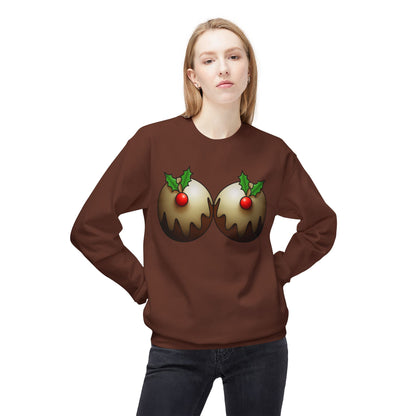 Yule Tidings We'll Twin - Christmas Puddings Crewneck Sweater