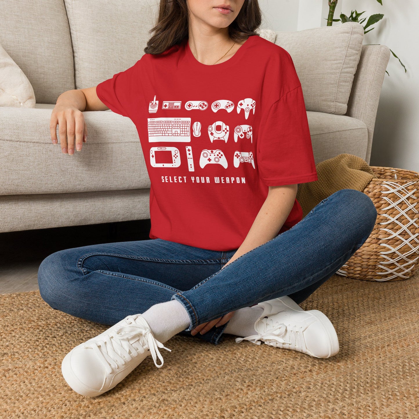 Gaming Controllers T-Shirt — "Select Your Weapon" Retro Console Gamer Tee