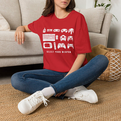 Gaming Controllers T-Shirt — "Select Your Weapon" Retro Console Gamer Tee