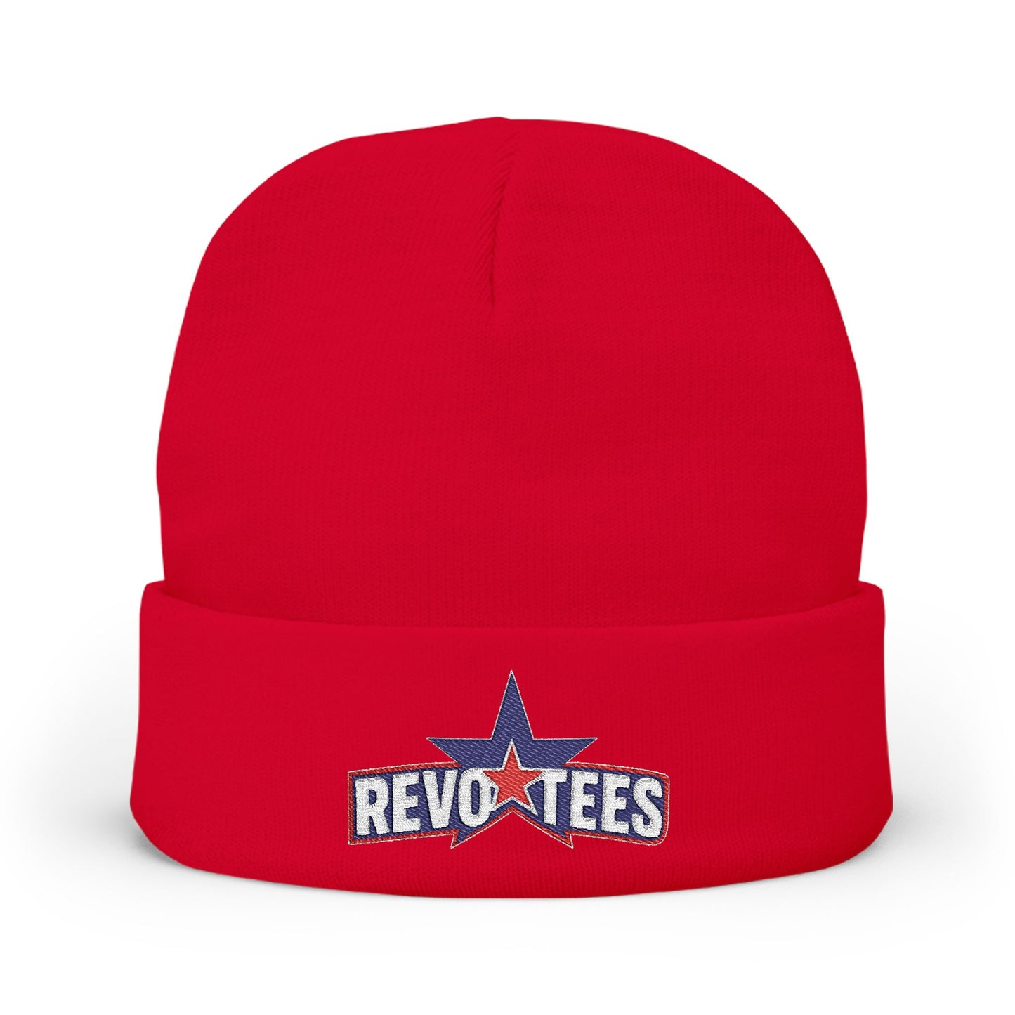 Embroidered 'Revotees' Star Knit Beanie — Patriotic Winter Hat