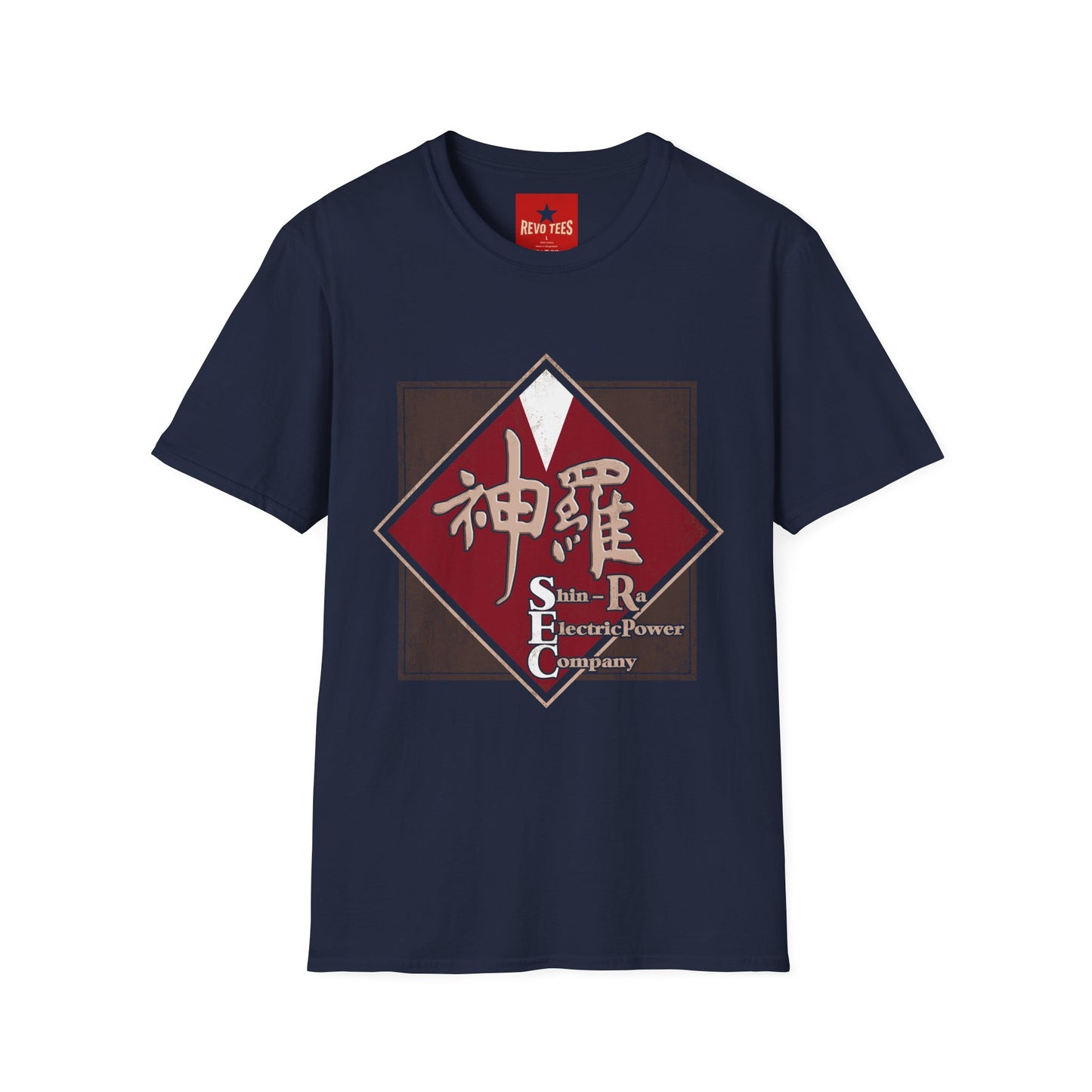 Japanese Kanji Graphic T-Shirt — Vintage Red Diamond "神羅" Streetwear
