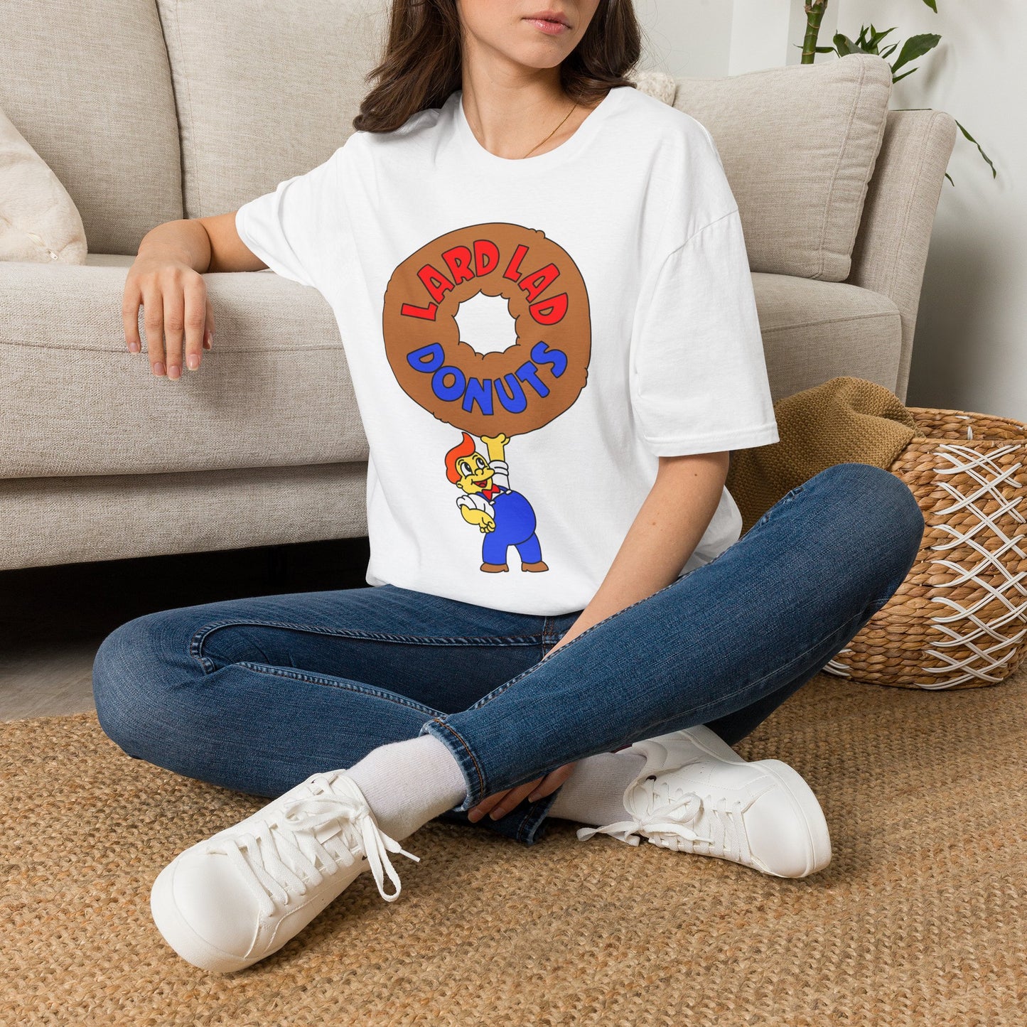 Donut Vintage Logo T‑Shirt — "Lard Lad Donuts" Cartoon Tee