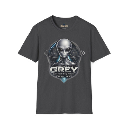 Revotees Alien Grey Retro Sci Fi Extraterrestrial Graphic T-Shirt - alternate view 5