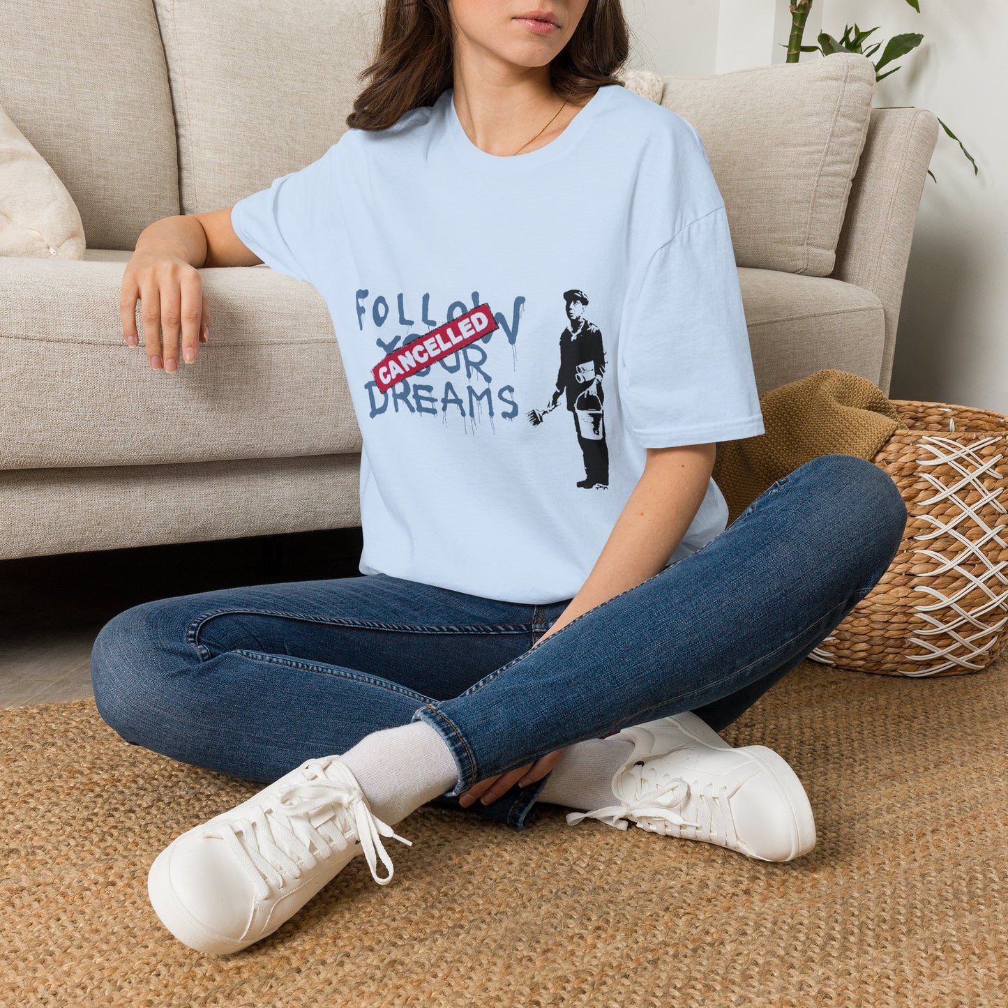 Banksy Cancelled Dreams T-Shirt — 'Follow Your Dreams' Banksy Style Street Art Tee