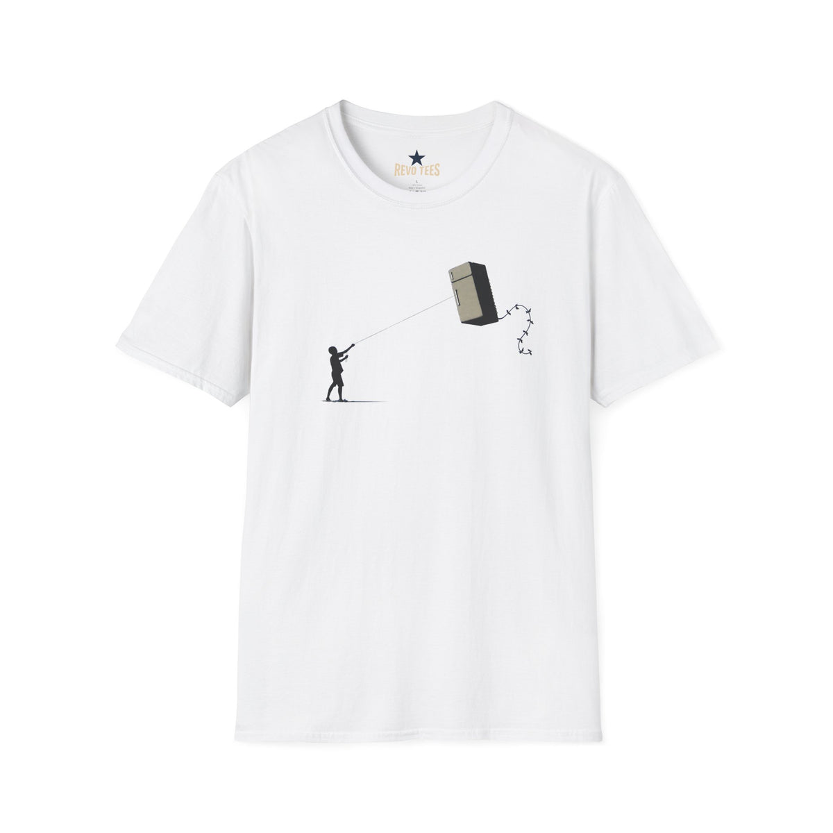 Revotees Banksy Style Kite Refrigerator Street Art T-Shirt