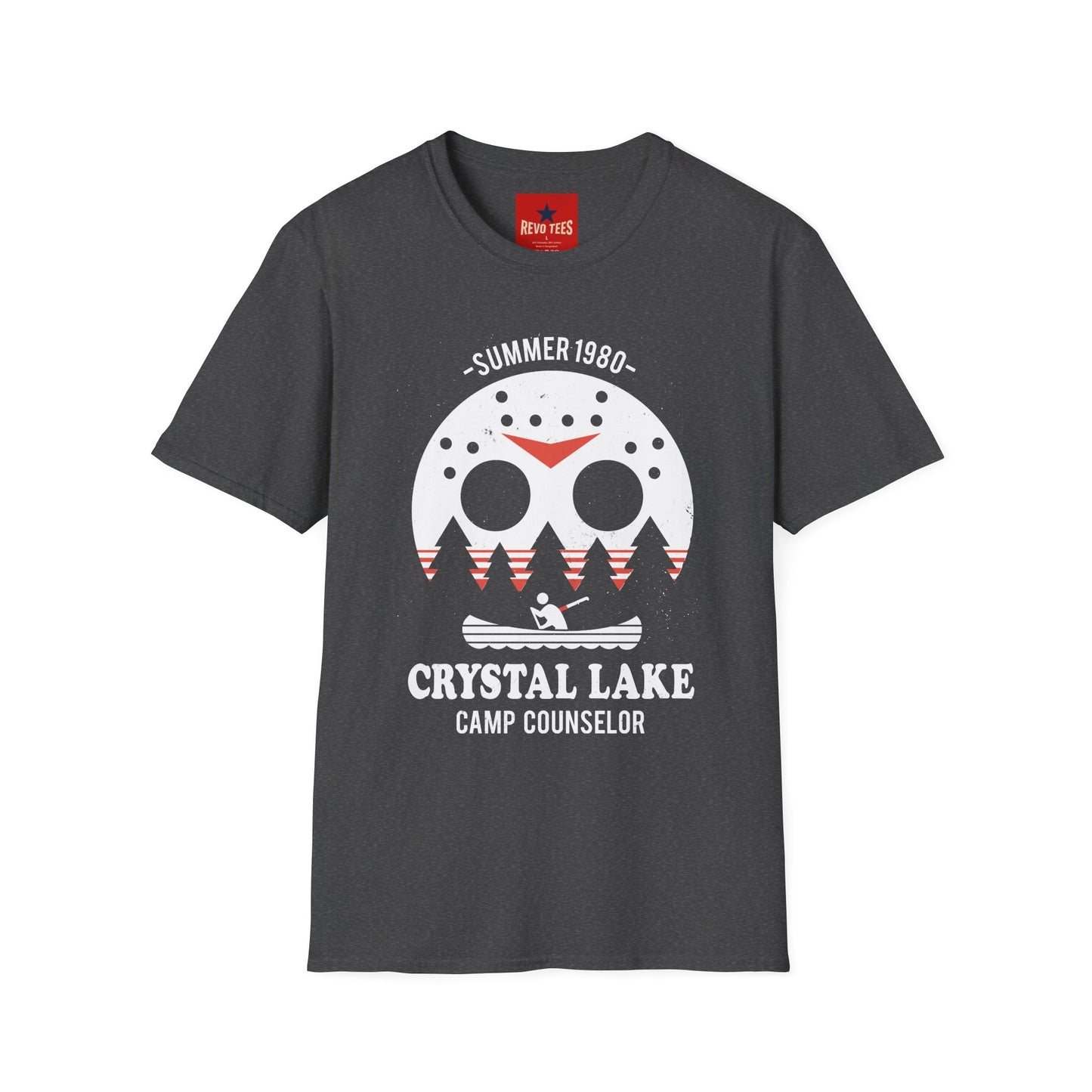 Crystal Lake Camp Counselor T-Shirt — Summer 1980 Horror Mask Design