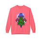 Astronaut Santa Pouncing on a Christmas Tree Crewneck Sweatshirt
