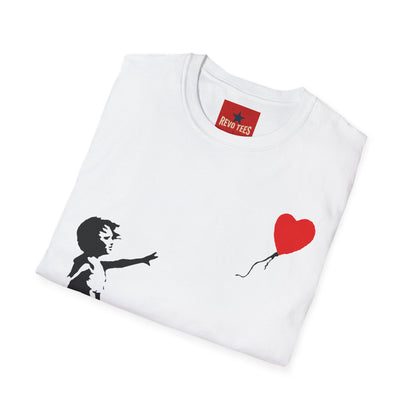 Banksy-Inspired Girl with Heart Balloon T-Shirt — Street Art Graphic Tee