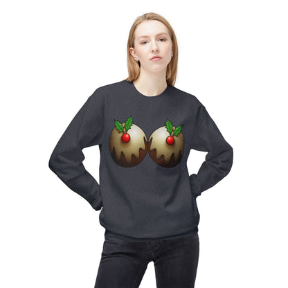 Yule Tidings We'll Twin - Christmas Puddings Crewneck Sweater