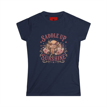 Saddle Up Sunshine Women's Tee — Cowgirl Saddle Graphic Tee