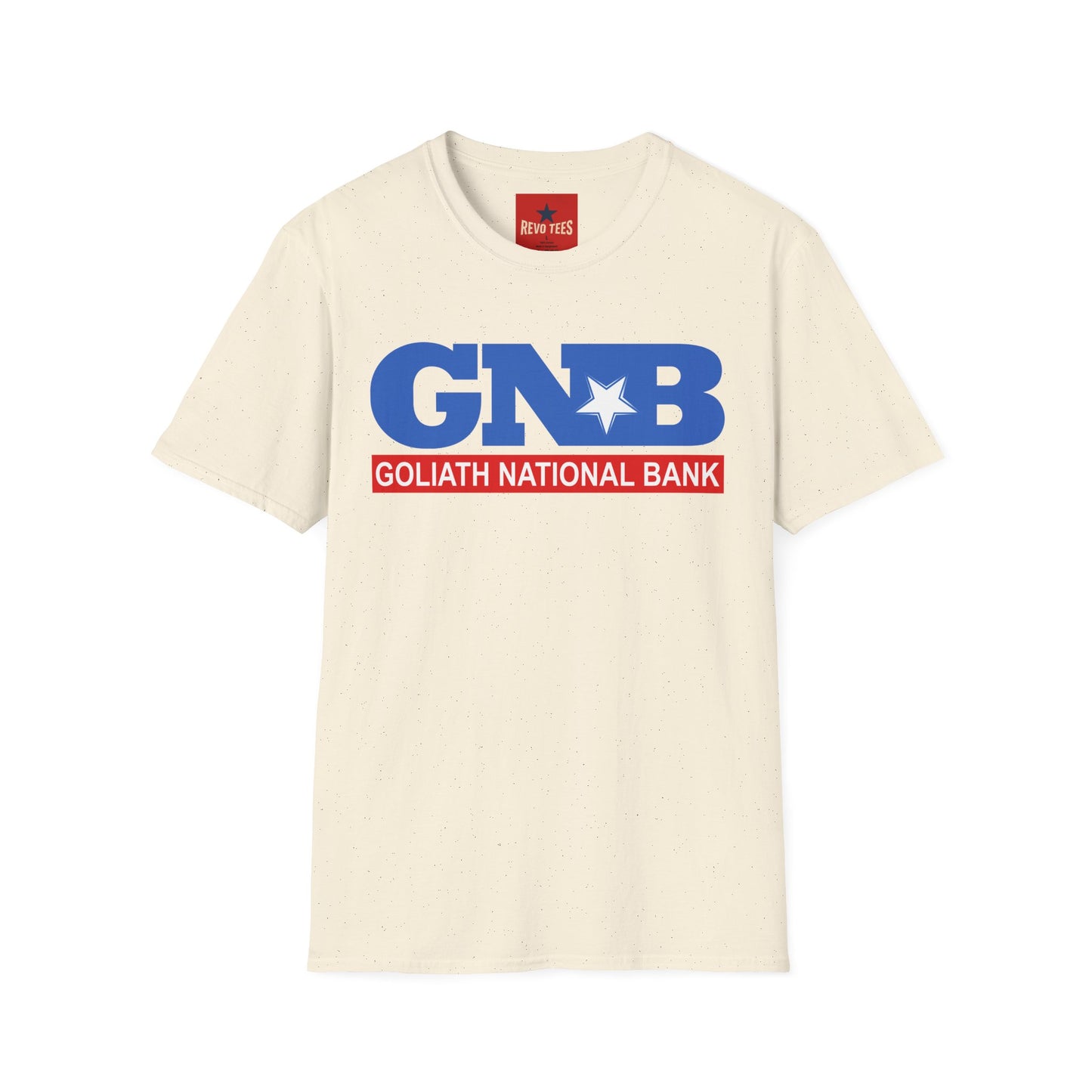 GNB "Goliath National Bank" Logo T-Shirt — Retro Blue & Red Vintage Bank Tee