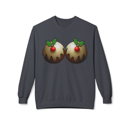 Yule Tidings We'll Twin - Christmas Puddings Crewneck Sweater