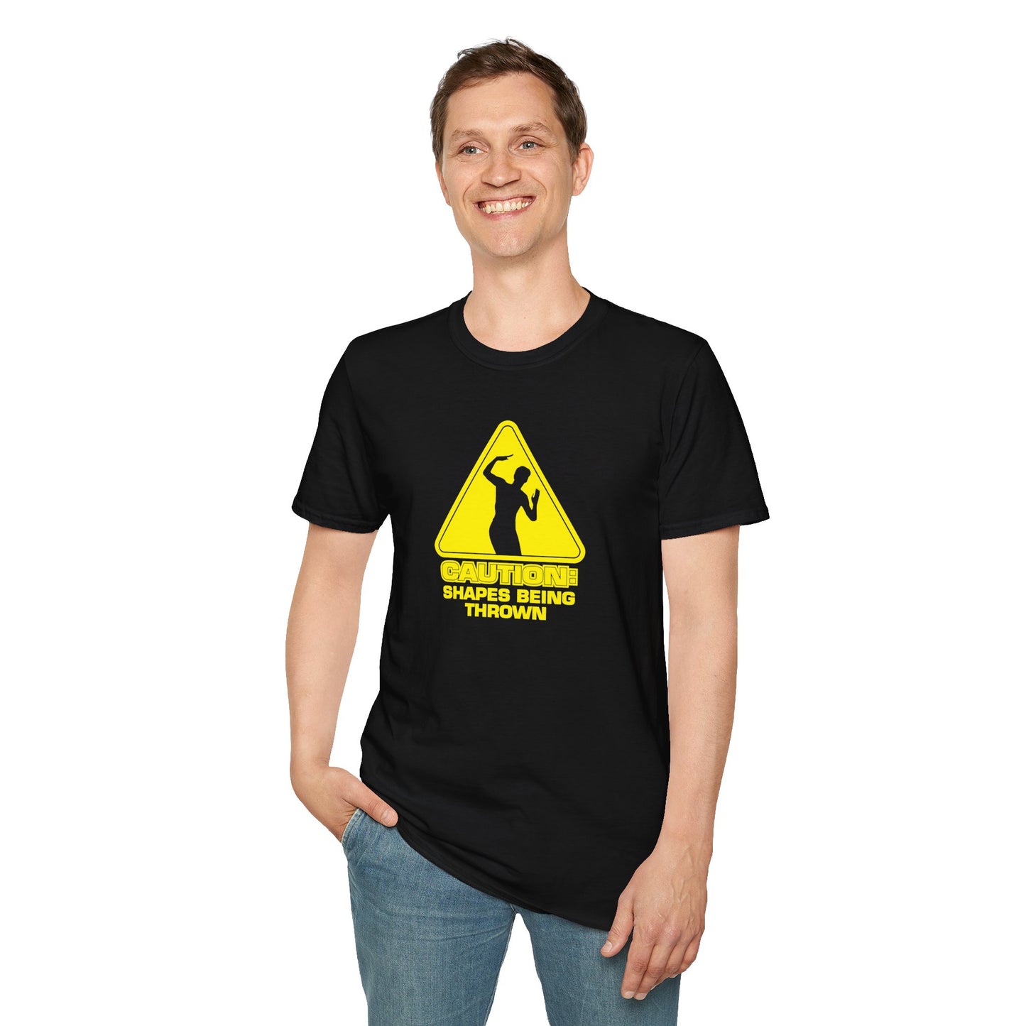 Caution - Throwing Shapes - Unisex Softstyle T-Shirt