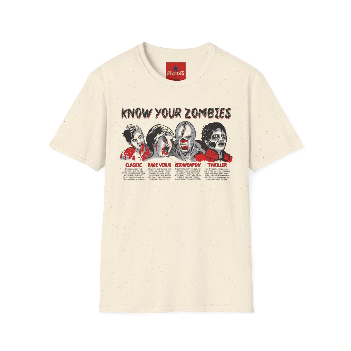 T-Shirt — "Know Your Zombies" Horror Movie Zombie Guide Tee
