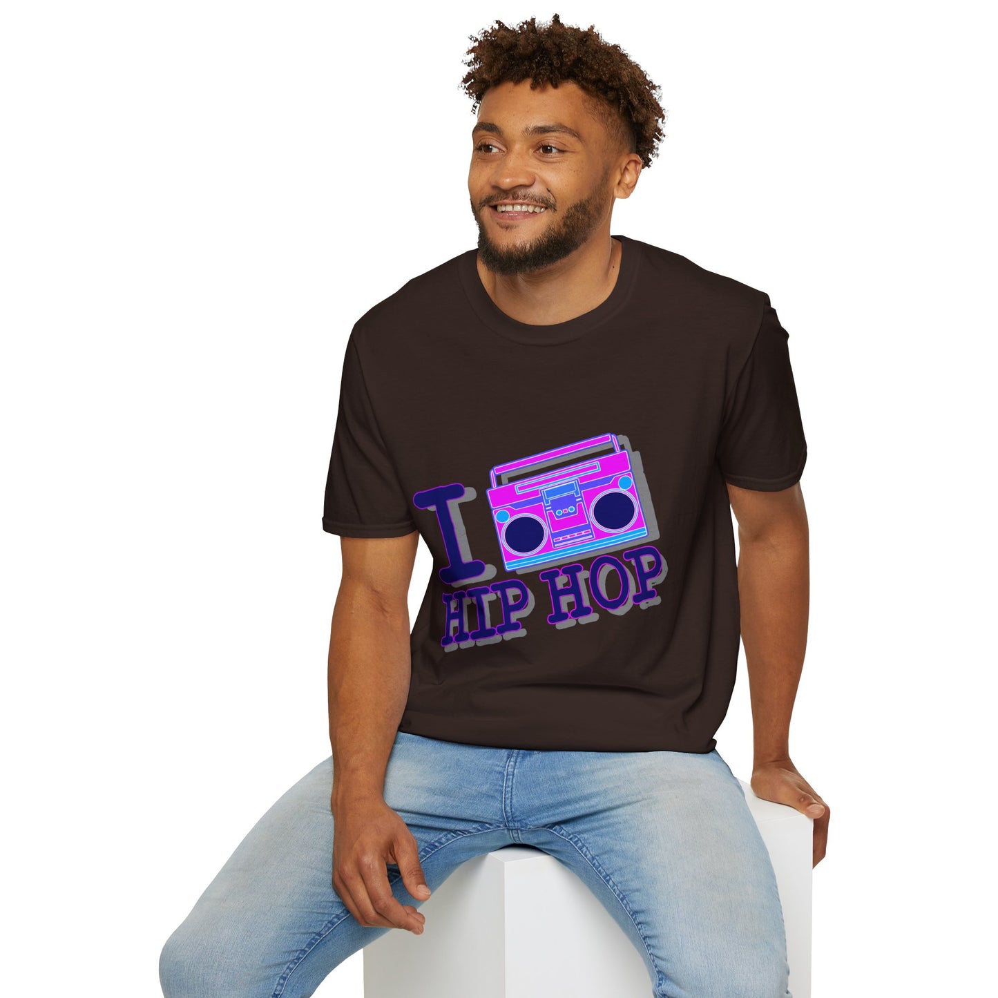 Hip Hop Boombox T-Shirt — "I  Hip Hop" Retro Music Tee