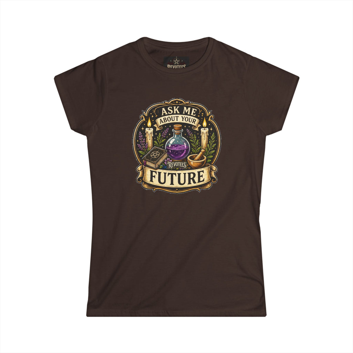 Revotees Fortune Teller Ask Me About Your Future Mystic Crystal Ball Womens T-Shirt - alternate view 2