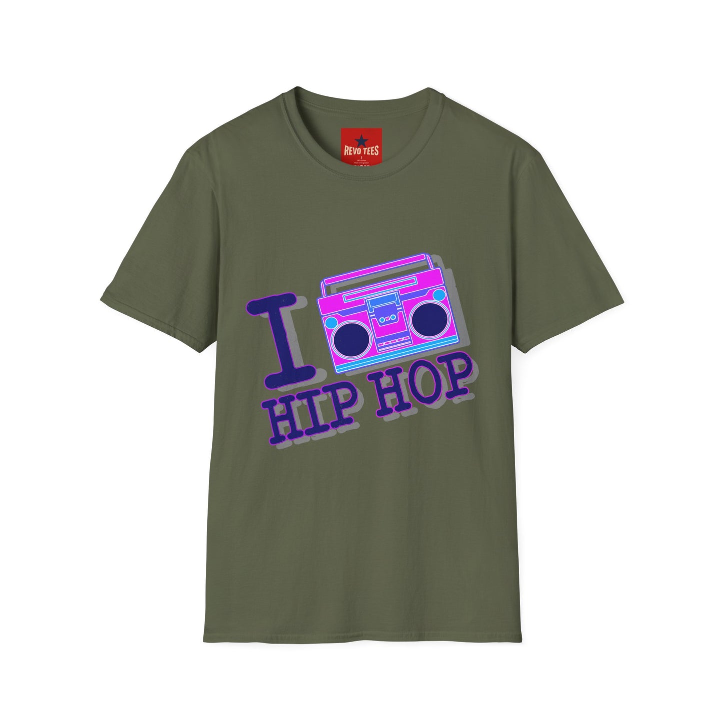 Hip Hop Boombox T-Shirt — "I  Hip Hop" Retro Music Tee