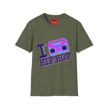 Hip Hop Boombox T-Shirt — "I  Hip Hop" Retro Music Tee