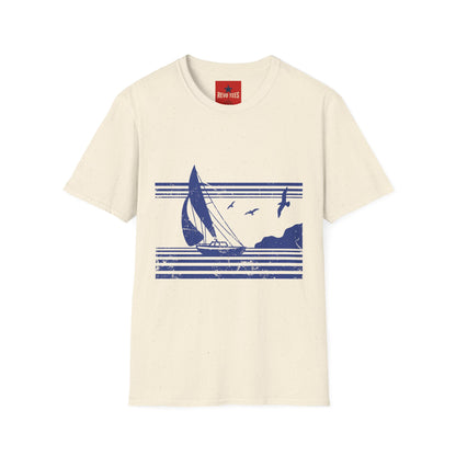 Sailboat Coastline T-Shirt — Nautical Sailing Graphic Tee