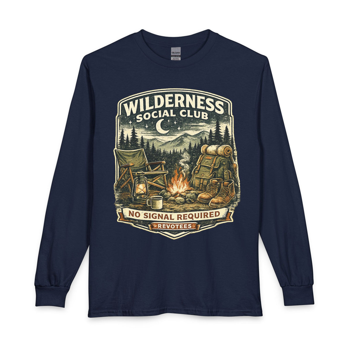 Revotees Wilderness Social Club Long-Sleeve Shirt No Signal Required Camping T-Shirt - alternate view 9