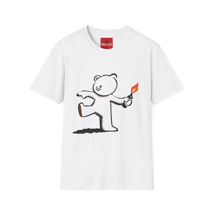 Banksy Teddy Graphic T-Shirt — Cute Mischief Cartoon Tee
