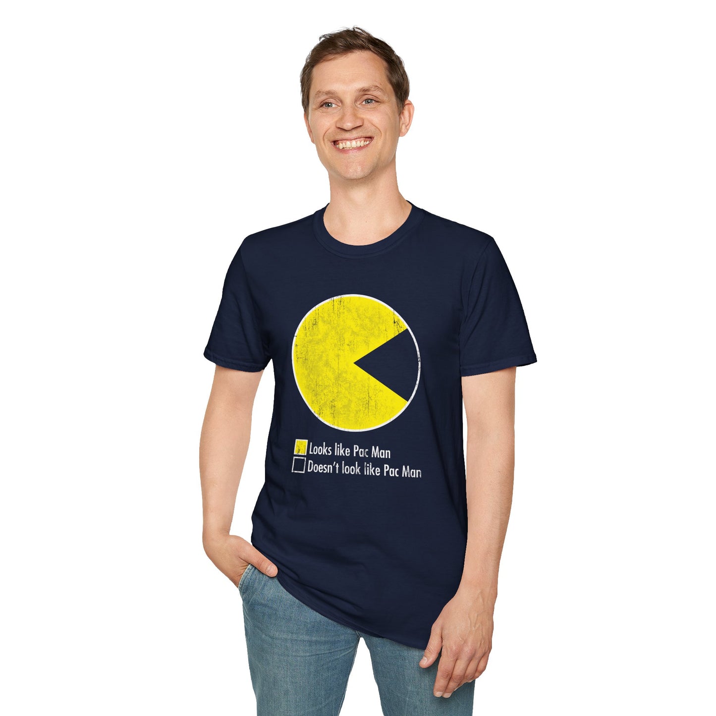 Pac-Man Vintage Tee — "Looks Like Pac-Man / Doesn’t Look Like Pac-Man" Graphic T-Shirt