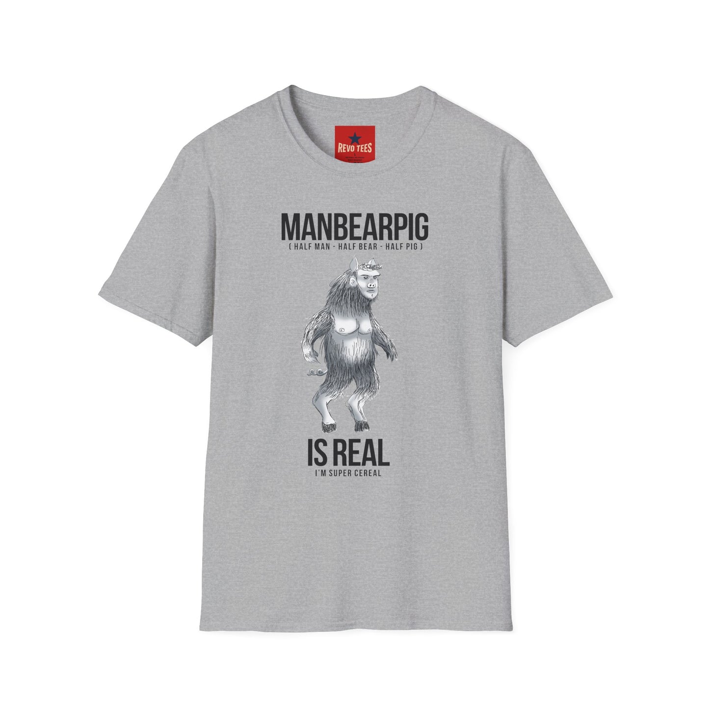 ManBearPig T-Shirt — "ManBearPig (Half Man · Half Bear · Half Pig)" Novelty Tee