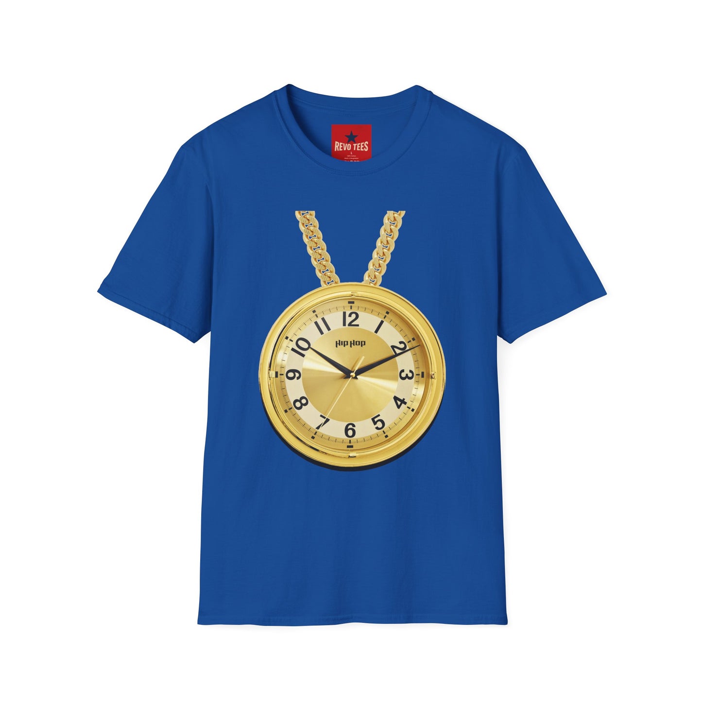 Gold Pocket Watch Necklace T-Shirt — Vintage Clock Graphic Tee