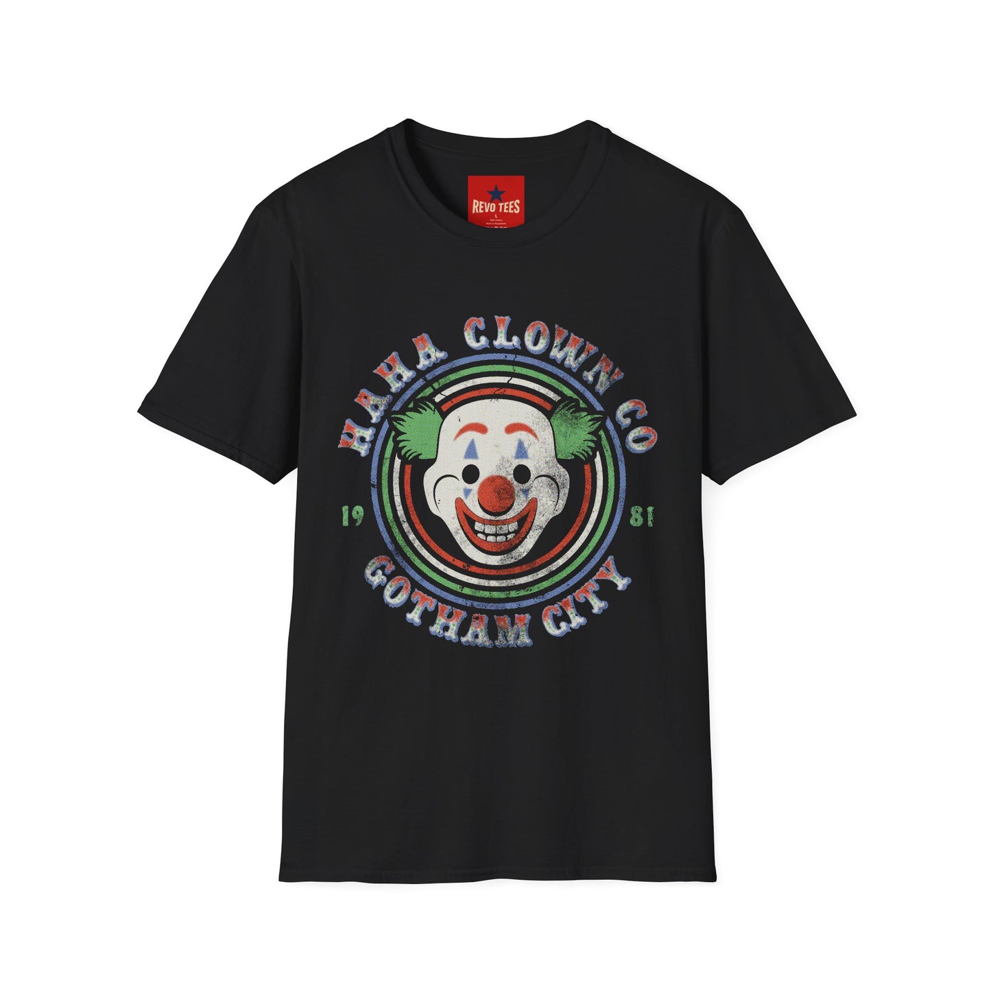Retro 'Ha Ha Clown Co.' Graphic T‑Shirt — Vintage Clown Face Tee