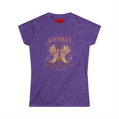Whiskey & Wildflowers Women's Tee — Floral Cowboy Boots Graphic Shirt